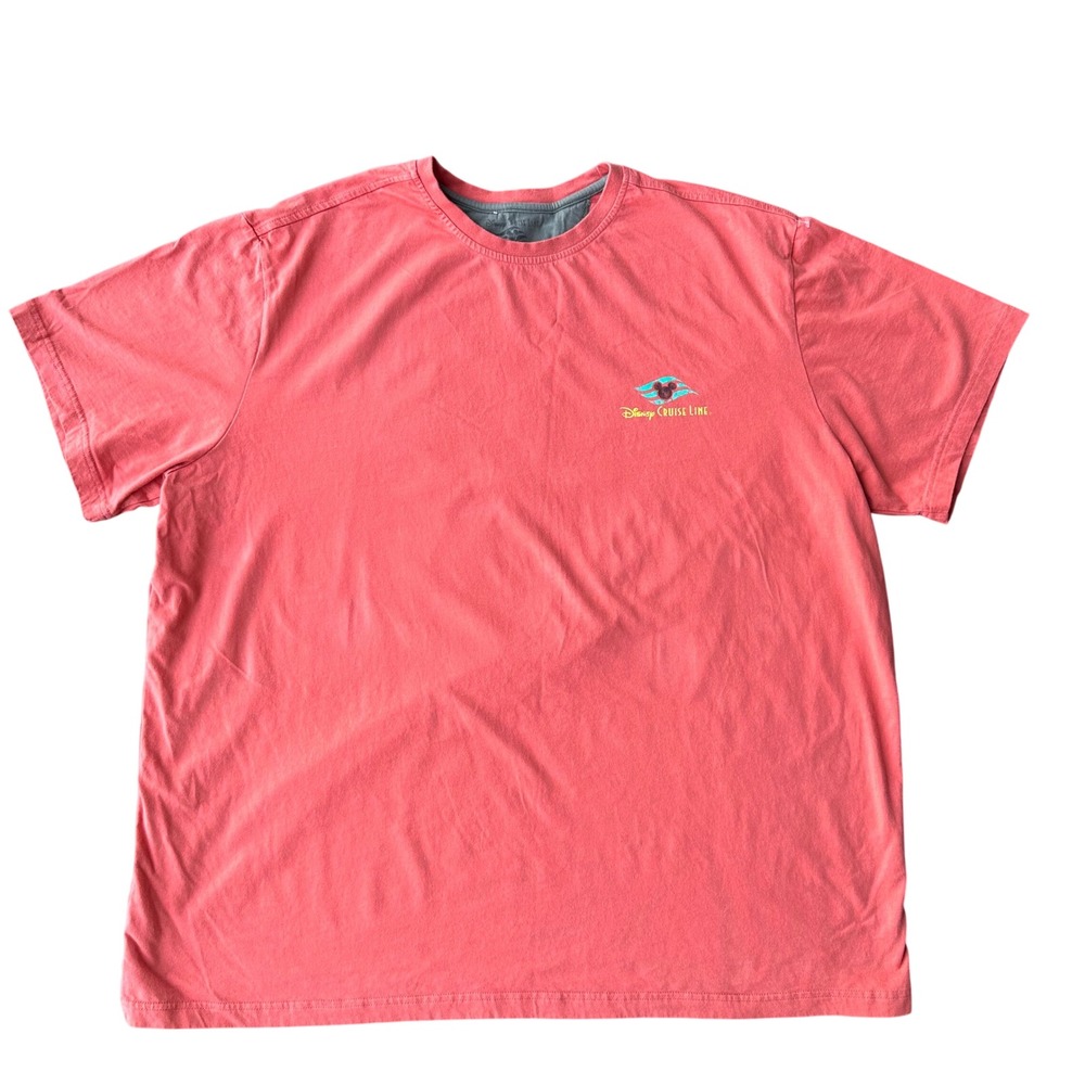 Disney Cruise Line Men's 3XL Graphic T-Shirt Coral Orange Relax Chill Unwind Tee